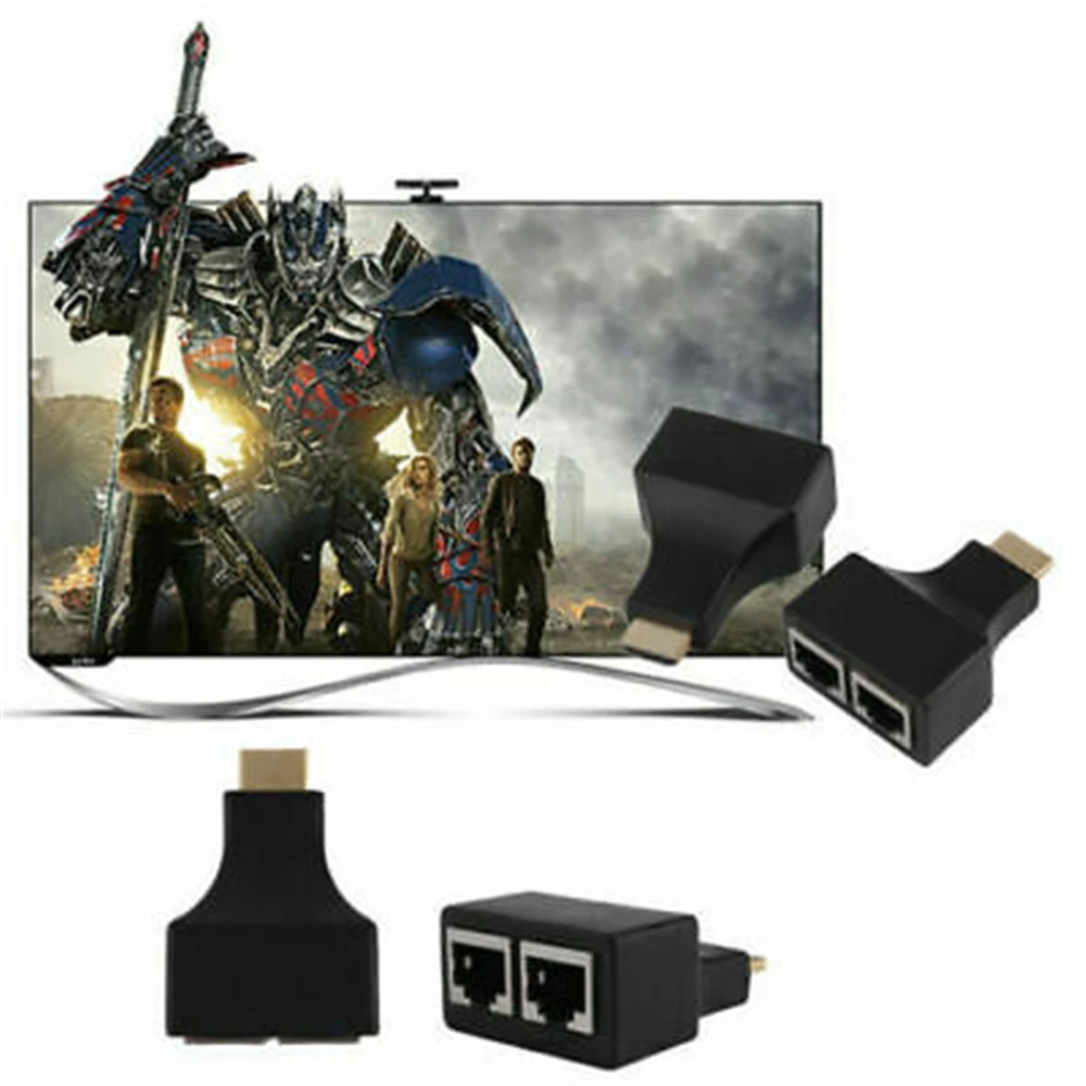 4K HDMI совместимый удлинитель для двухпортового сетевого кабеля RJ45 от Cat 5e/6 1080p