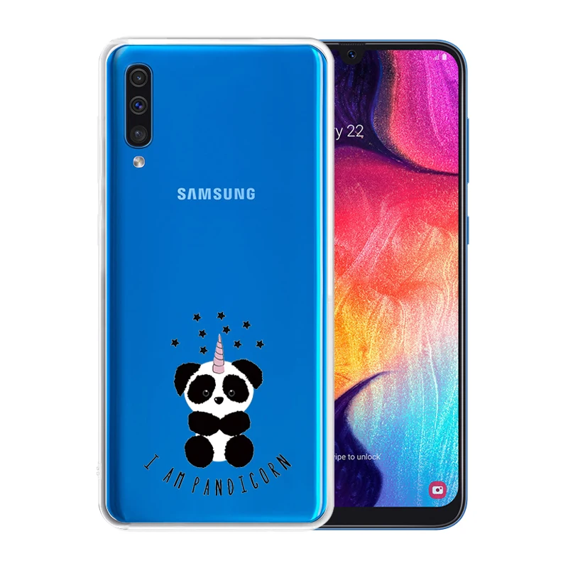 Мультфильм силиконовый чехол для телефона samsung Galaxy A50 симпатичные панды Коке