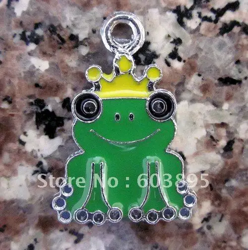 

Wholesale 100pcs Enamel frog Charms 25*17mm