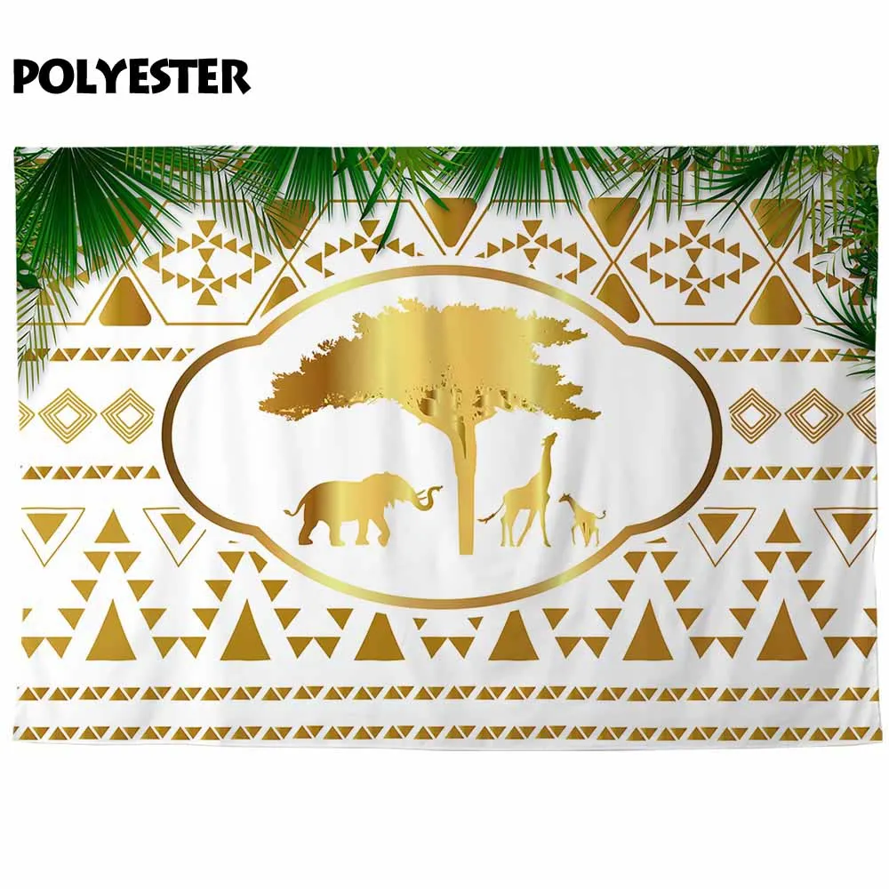 Allenjoy фотография Фон золотые животные рамка Этнический узор листья Роскошная