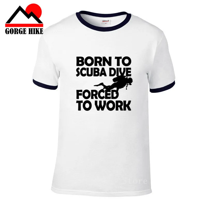 Born To погружения футболка с надписью &quotForced Work&quot тройник для аквалангиста