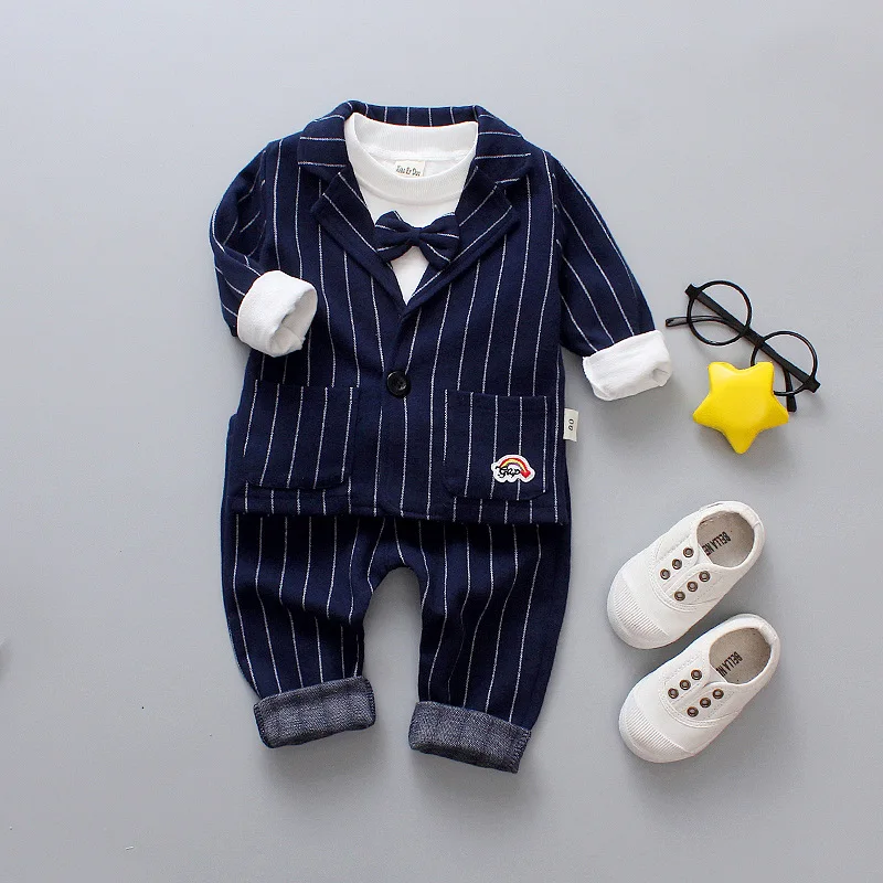 

2020 New Spring Autumn Children Clothes Set Baby Boys Clothing 3Pcs Jacket+T-shirt+pants set kids Fashion gentleman Clothes Suit
