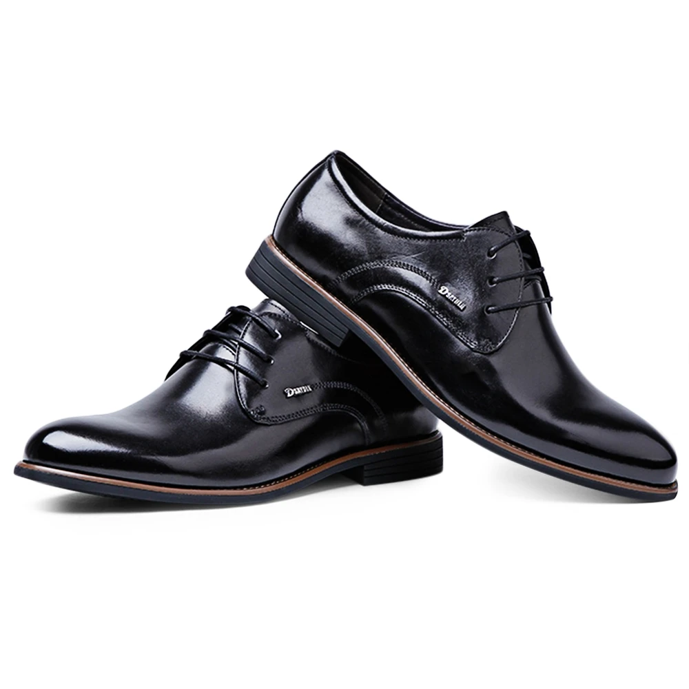 Hot Sale Men Leather Dress Shoes 2017 Fashion Wedding Breathable Business Pointed Toe Flat Shoe Mens Oxfords | Обувь