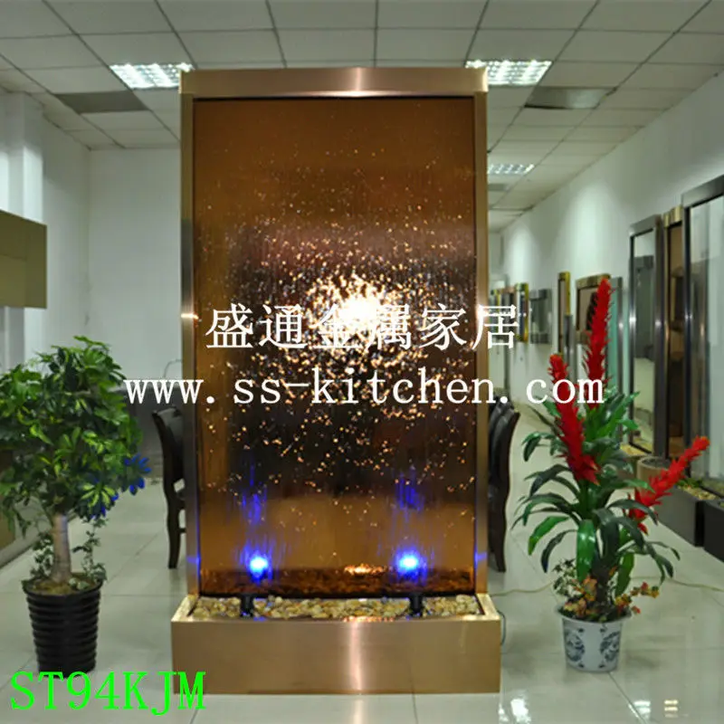 

Stainless steel fountain waterfall/ money drawing fengshui wheel decoration/home decoration/humidifier background screen