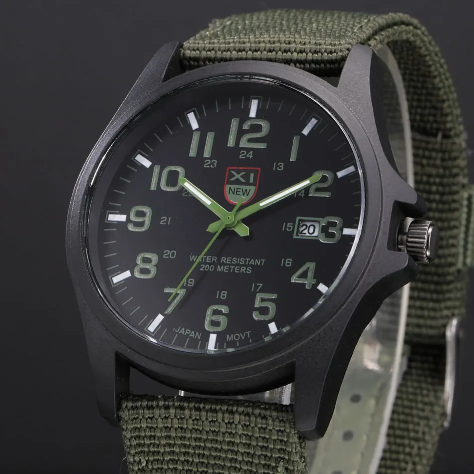 Брендовые мужские часы, модные часы с датой, мужские часы barato Erkek Saat montre homme, роскошные часы, мужские часы XINEW, военные часы - Цвет: Зеленый