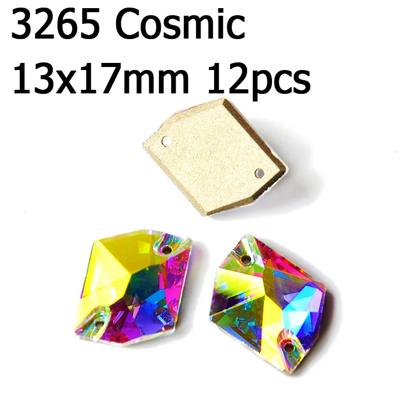 Cosmic 13x17mm 12pcs Кристалл AB пришить стразы различные Стразы радужные бусины Стразы для шитья ювелирных изделий платье гимнастика украшения одежды - Цвет: Cosmic 13x17mm 12pcs