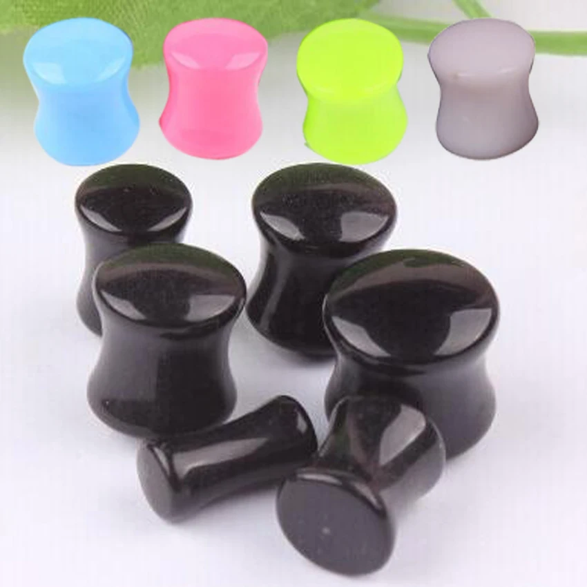 2 шт. выберите размер седла уха вилка милые кости акриловые затычки для ушей