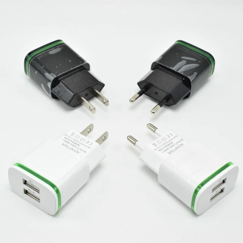 Мини двойной порт светящийся USB быстрая зарядка для IPhone IPad Air EU или US адаптер
