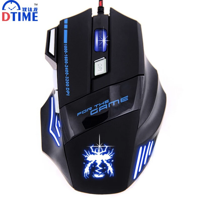 DTIME 7D USB Проводная игровая мышь 3200 dpi оптическая геймер Mause компьютер juegos de mesa для