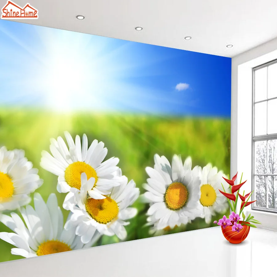 ShineHome Sun Flower стены Бумага s для стен 3 D Гостиная дети фрески рулонов пейзаж ТВ фон