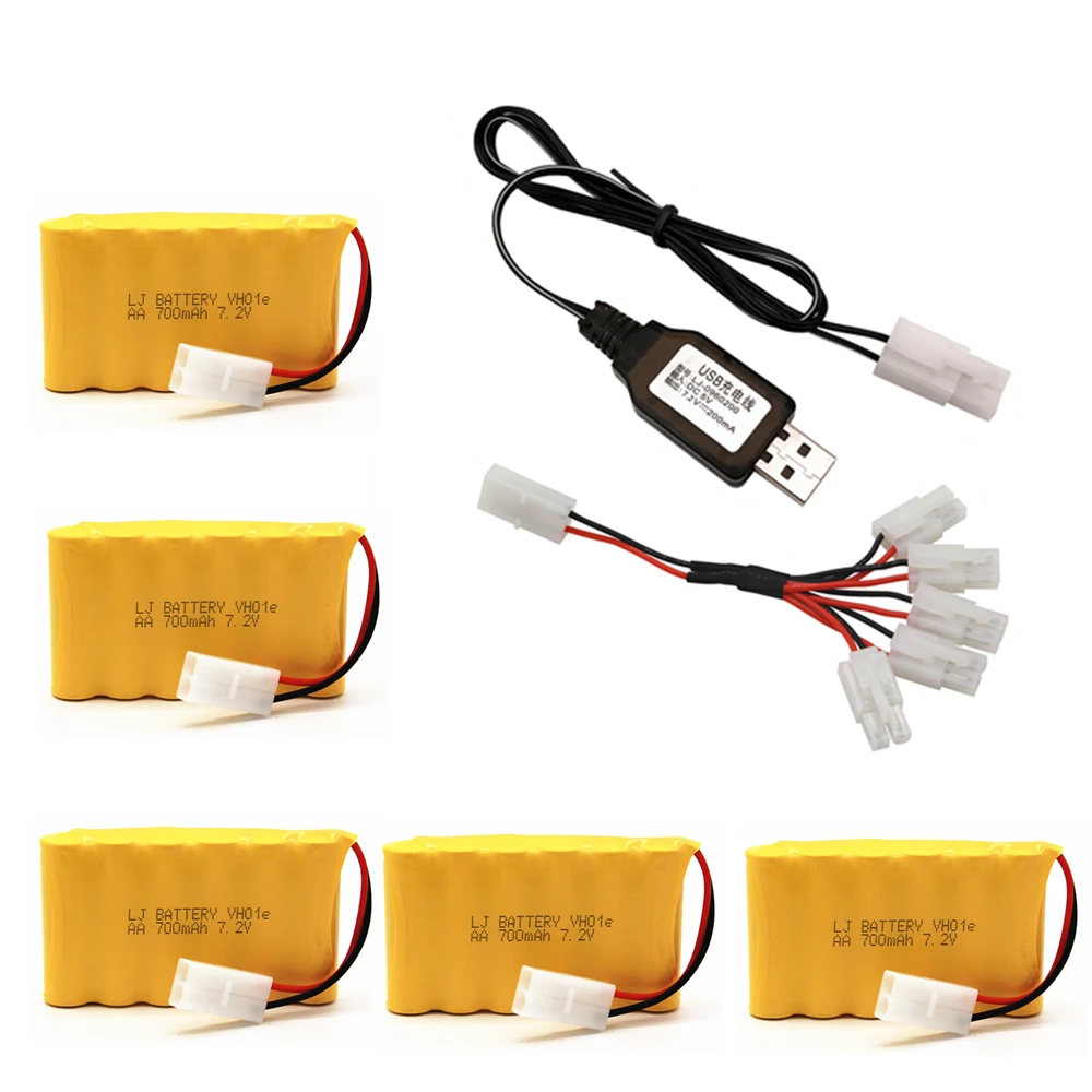 7 2 v 700mah AA NI CD Батарея с Зарядное устройство набор для электрическая игрушечная