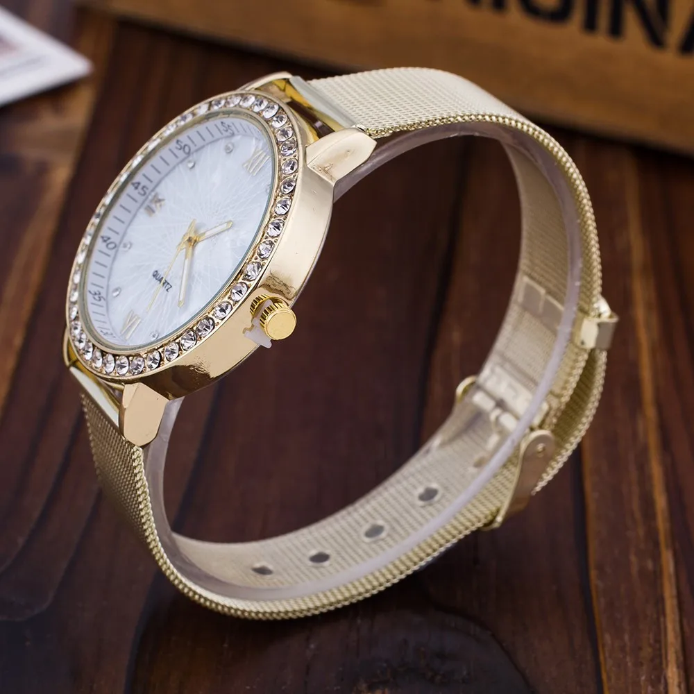 Женские Аналоговые кварцевые часы montre vogue наручные из нержавеющей стали с