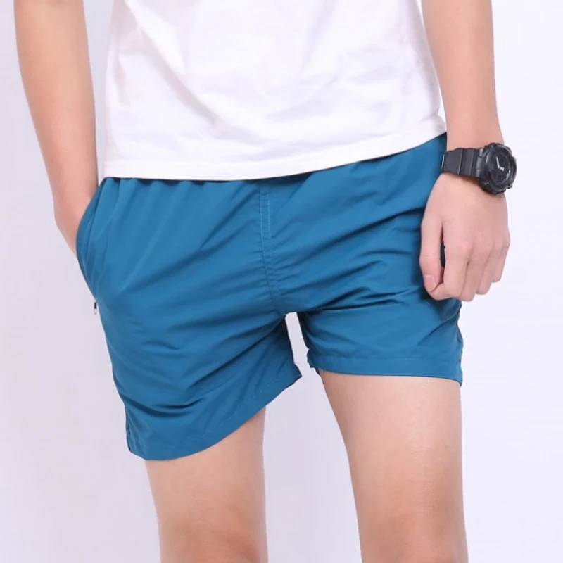 

Newly Men Sports Shorts Solid Color Breathable Loose Beach Pants for Summer DO99