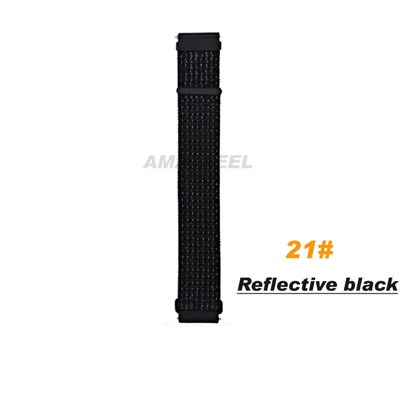 21.reflective black Нейлоновый ремешок для часов Garmin Forerunner 245 Music/Forerunner 645 ремешок/Vivoactive 3 band/vivomove HR сменный Браслет - Цвет: 21.reflective black