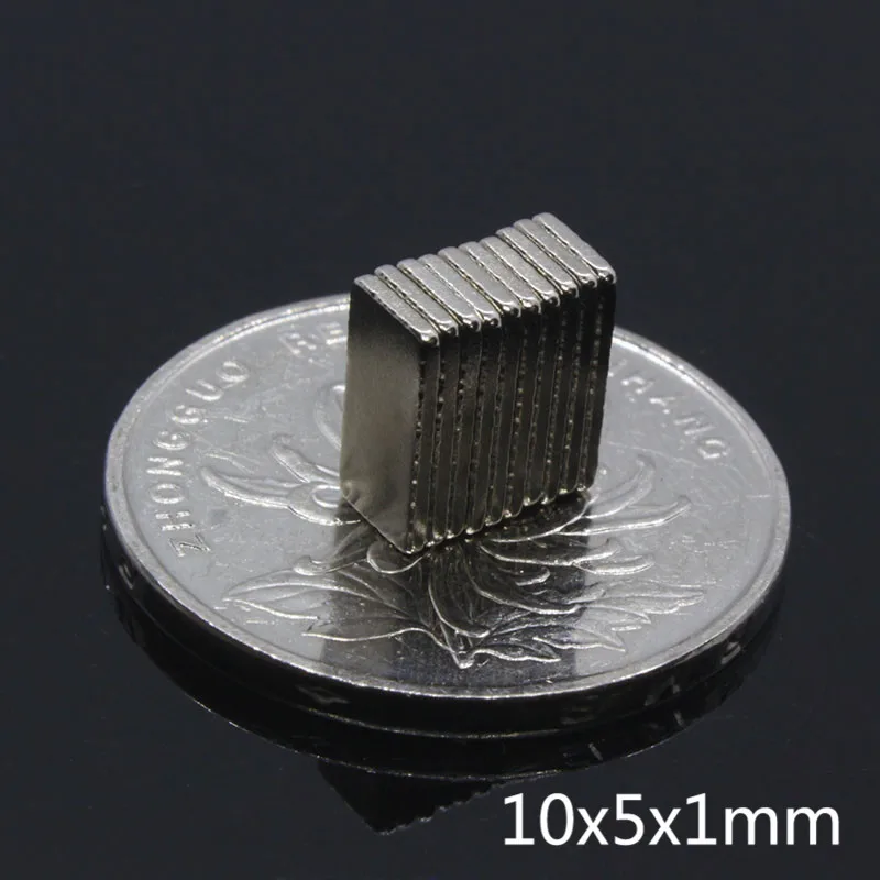 10 шт. 10x5x1 мм редкоземельный магнит для крафт модели небольшого блока N35 NdFeB 10*5*1