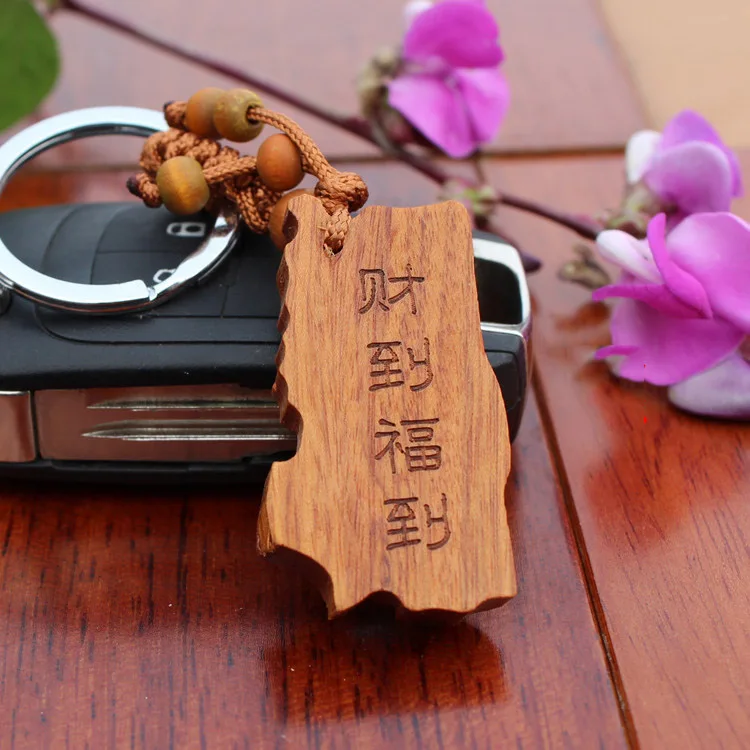 1 шт. оптовая продажа Новое поступление ручной работы деревянный брелок для