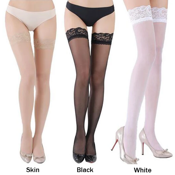 3 Pairs mix color Несколько пар Для женщин сексульные кружевные чулки Топ Над коленом, Чулки с эластичным бортом, тонкий с принтом женская обувь для ночного клуба в очаровательные Новые - Цвет: 3 Pairs mix color