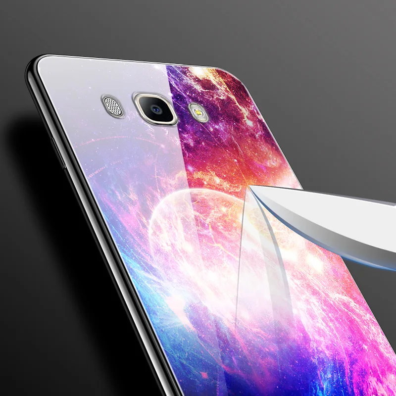 Для samsung J7 чехол со стеклянной задней поверхностью жесткий чехол s для samsung Galaxy J7 чехол SM-J710FN J710 J 7 закаленное покрытие j710f