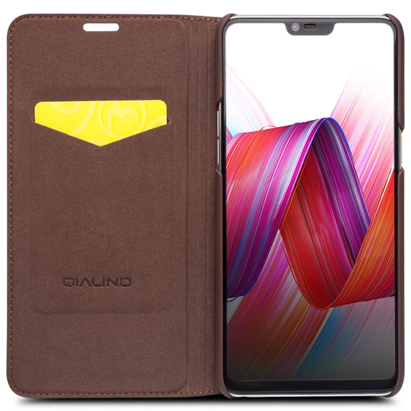 Luxury Ultrathin Flip Genuine Leather Cover For OPPO R15 Fashion Business Handmade Wallet Card Slot Shell Case | Мобильные телефоны