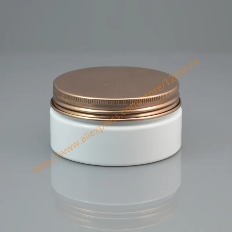 Белая банка для питомца 80 г с золотой/черной/бронзовой алюминиевой крышкой