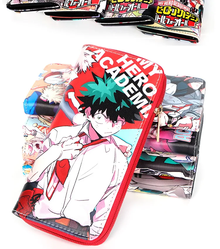 My Hero academic Аниме Косплей кожаный бумажник Midoriya Izuku длинный цветной кошелек на