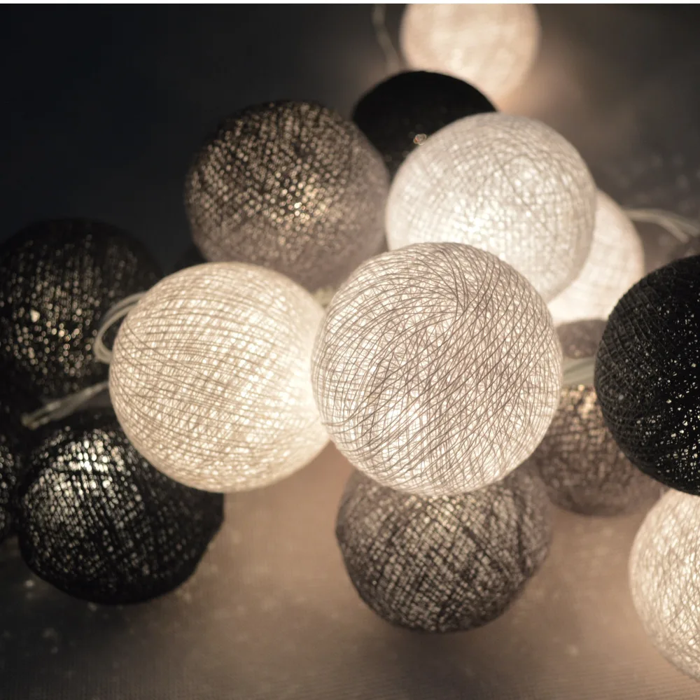 Гирлянда с хлопковыми шариками 20 шт./компл.|ball ball|balls cottonball party |