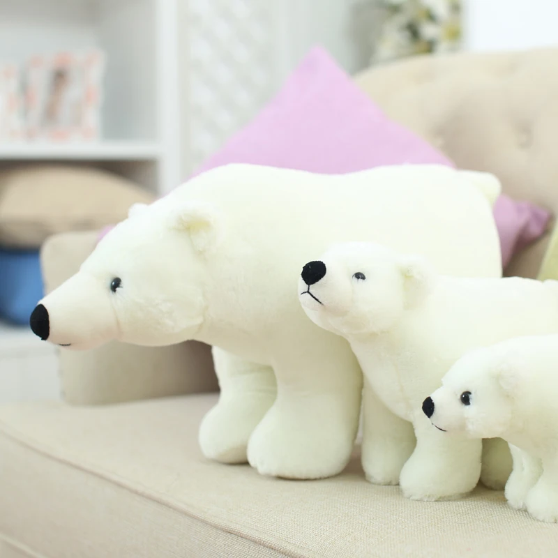 20/25/35/45cm super adorável urso polar família recheado plush placating brinquedo presente para crianças