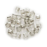 50 piece transparent gray cut faceted crystal glass square beads for handmade bracelet necklaces diy jewelry making 4 8mm