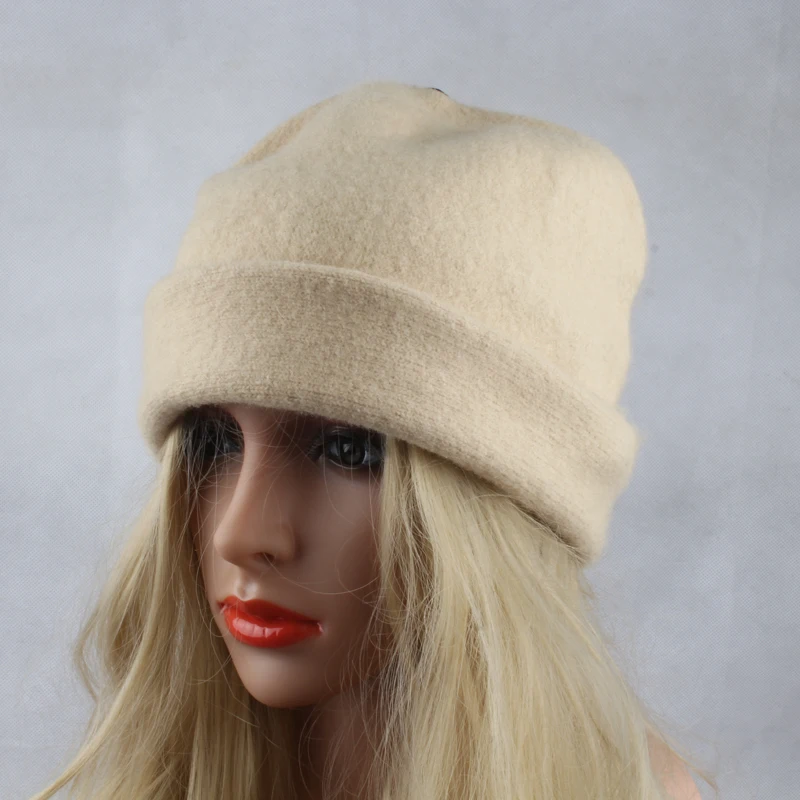 Модные зимние шляпы для женщин шерсть Skullies шляпа дамские шапочки Повседневная теплая вязаная шапка