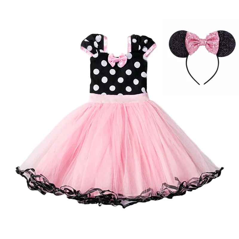 Dress 04 Платье для маленьких девочек с Минни и Микки Маусом; Детский костюм с Минни Маус; детская праздничная одежда для дня рождения; балетная одежда; летние платья принцессы - Цвет: Dress 04