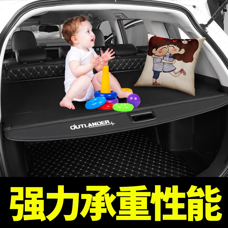 

Rear Parcel Shelf Car styling FOR Mitsubishi Outlander Trunk Cover Material Curtain Rear Curtain Retractable Spacer Rear Racks