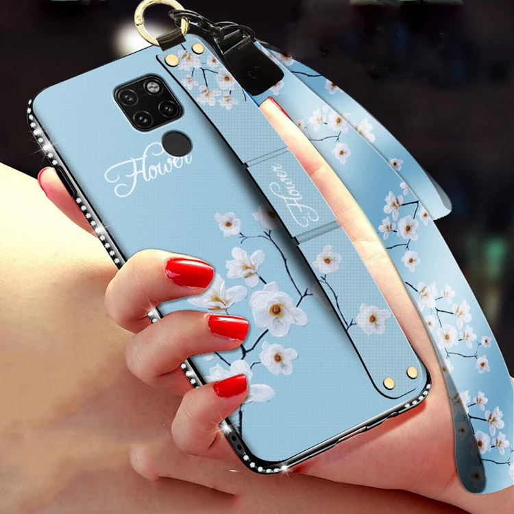 Для huawei P30 Pro P20 Lite Nova 3e 4 3 3i P Smart Plus mate 20 Pro 20X Honor V20 10 Note чехол с ремешком на шею из ТПУ с бриллиантами