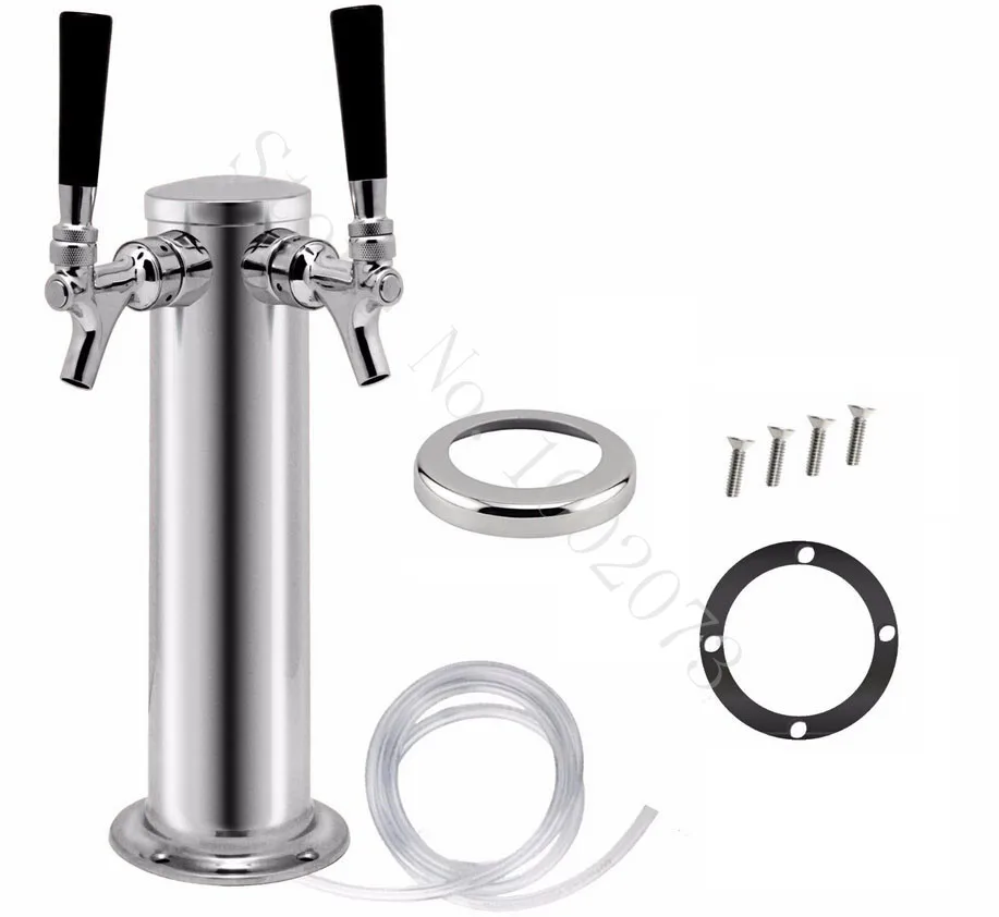 Keg Works 3 &quotхром двойной кран черновик пивная Башня 2 для Keezer Kegerator 12&quot высокий CTD|beer