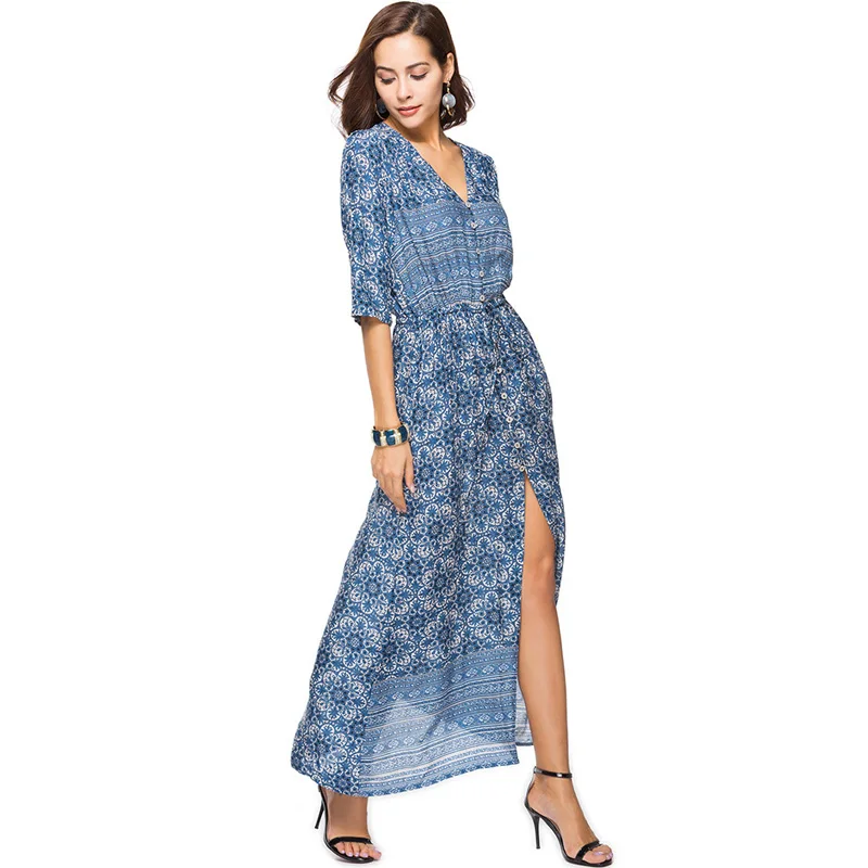 Женское платье туника с длинным рукавом большого размера|maxi dress|bohemian dressmaxi dresses long
