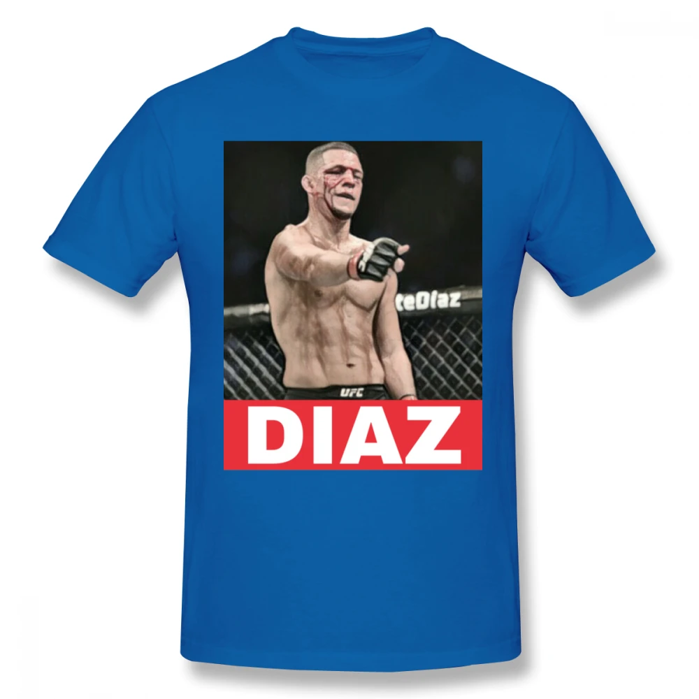 Синий Awesome UFC MMA Fighter Nate Diaz футболка мужская с круглым вырезом и графическим принтом Camiseta футболка большого размера - Цвет: Синий