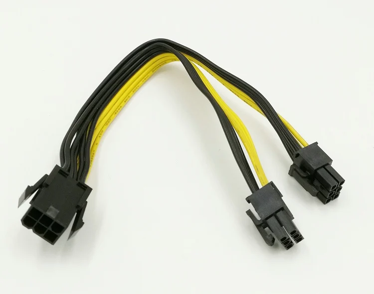 10 шт./лот высококачественный 6 контактный разветвитель PCI E до 2 * 6pin 18AWG