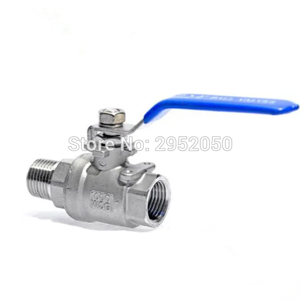 

Free shipping Stainless Steel Ball Valve 1/2'' BSP Female x Male, Homebrew Plubmbing Hardware