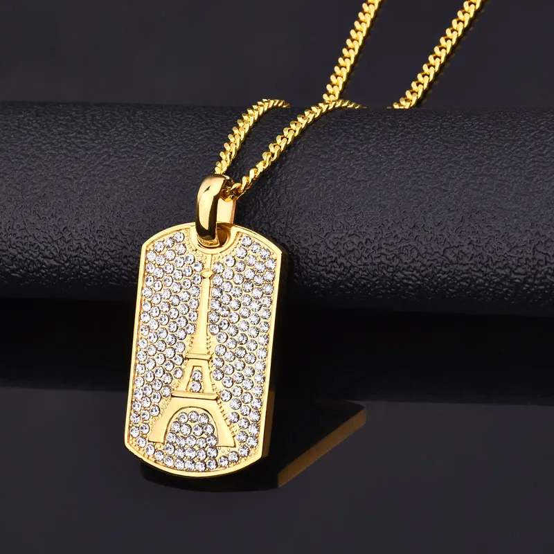 Мужская цепочка с подвеской в виде Эйфелевой башни 24 дюйма|hip hop jewelry|fashion jewelryjewelry