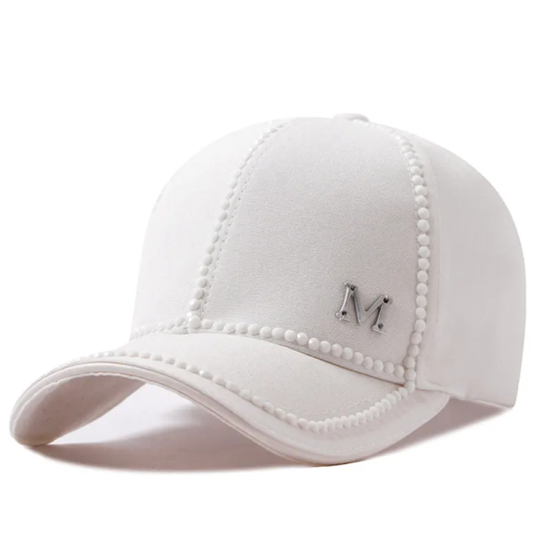White M Новинка, стразы, D, бейсболка, s, для женщин, регулируемые козырьки, кепка для мужчин, хип-хоп кепка, повседневная, Snapback Кепка, s, для девушек, блестящая, солнцезащитная Кепка - Цвет: White M