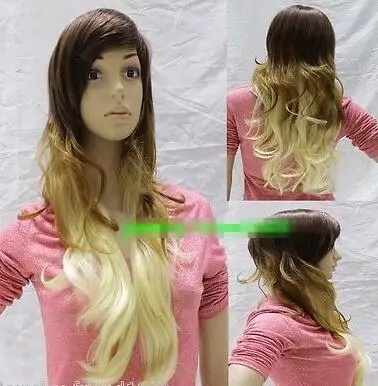 Пт EE доставка жаропрочных &gt&gt&gt новый косплей длинные шатен / белый светлые