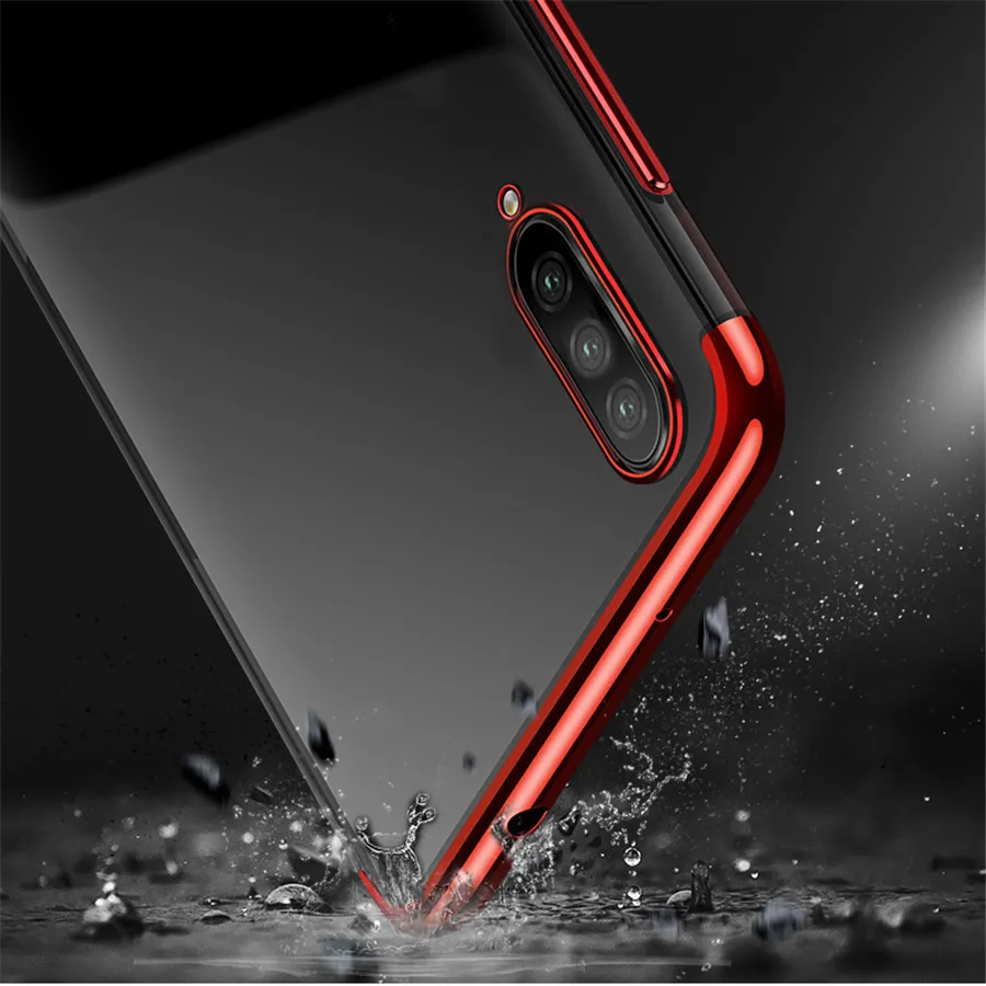 Роскошный мягкий прозрачный чехол из ТПУ с покрытием для Samsung Galaxy A50 прозрачные