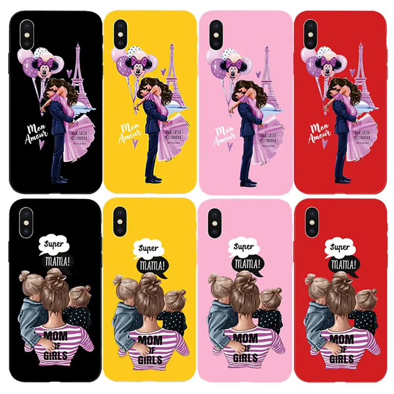 Модный Цветной ТПУ чехол для телефона девочек iPhone X XS Max XR 7 8 6 S Plus 5 5S SE милый