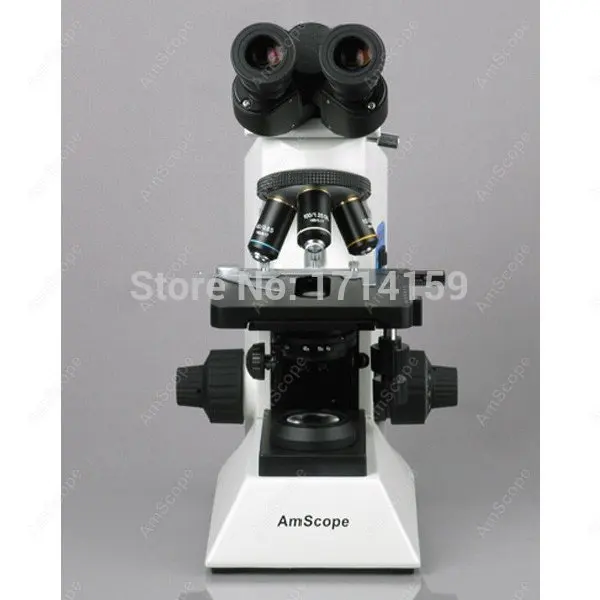 Лабораторный микроскоп-принадлежности AmScope 40X-1600X Профессиональный бинокулярный