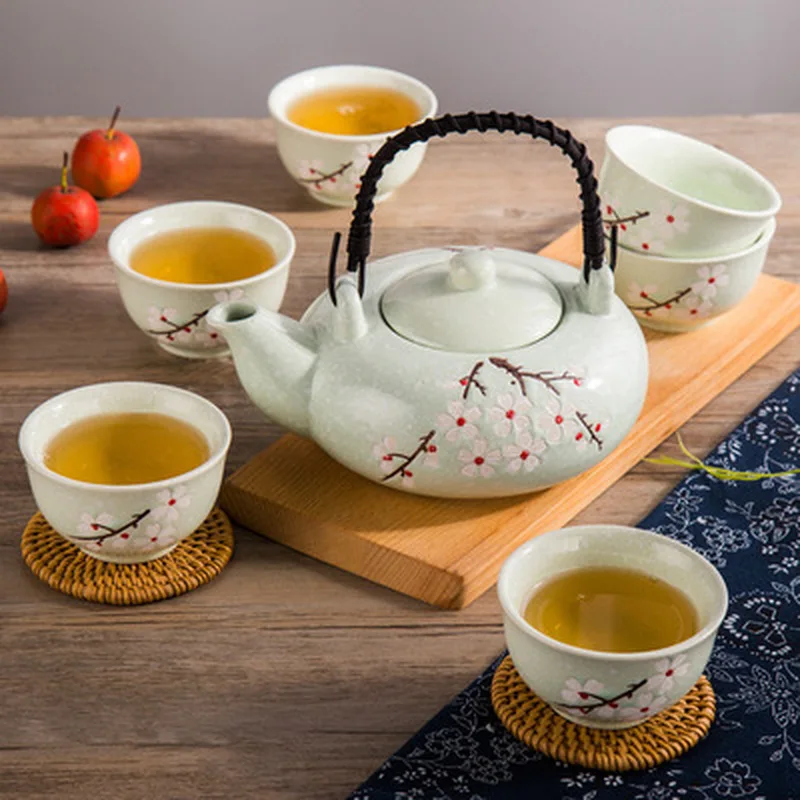 Чайный набор из шести чашек, глазурованный кунг-фу, фарфоровый чайный набор, креативный чайный набор, чайный горшок A