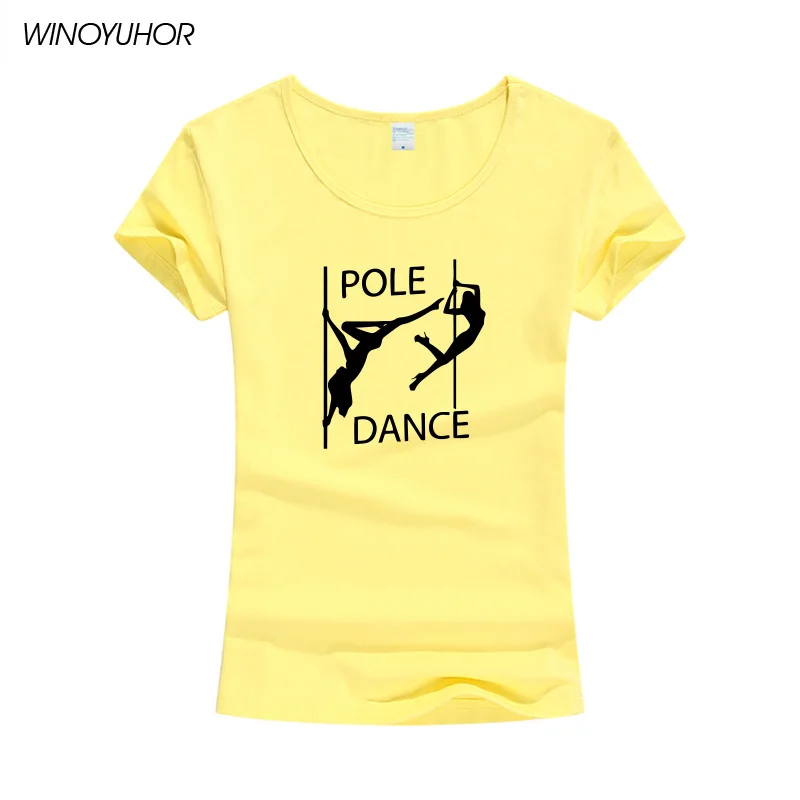 Женская футболка с принтом Pole Dance хлопковая модная хипстерская короткими