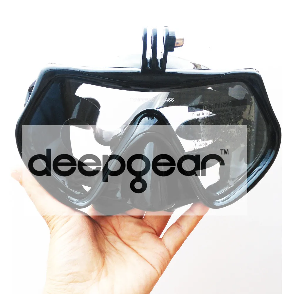 Deepgear камера маска для дайвинга С Одним Окном закаленная Для Взрослых Черная