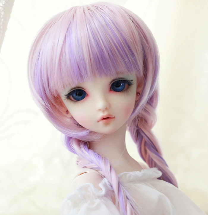 Новинка Bjd кукла парик 1/3 1/4 9-1" 7-8" длинные волосы длинная коса коричневый/розовый/фиолетовый смешанный цвет BJD Кукла SD MSD парик