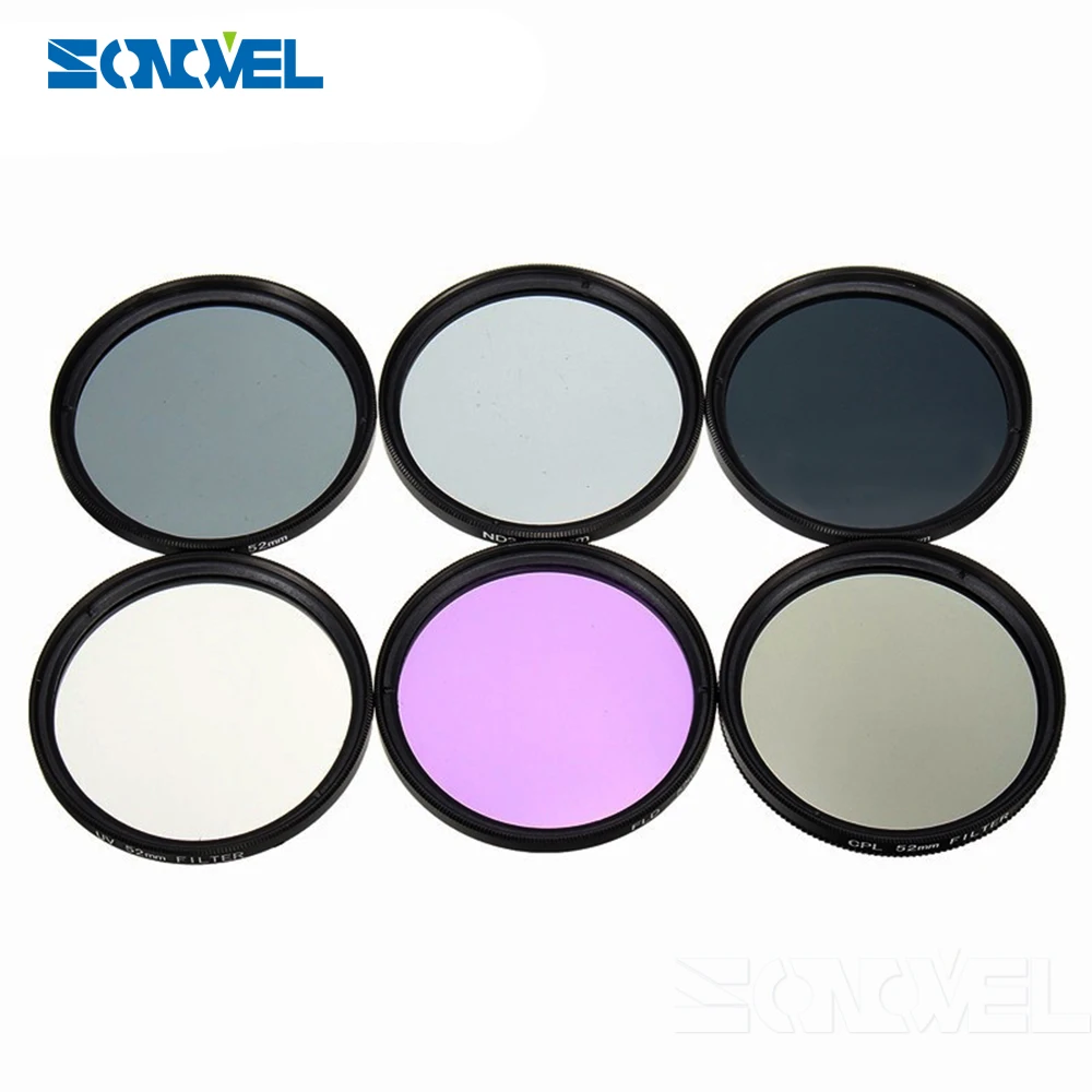 52 55 58 62 67 72 77 мм UV CPL FLD ND2 ND4 ND8 Набор фильтров нейтральной плотности для фотосъемки+ крышка бленды для камеры, видеокамеры