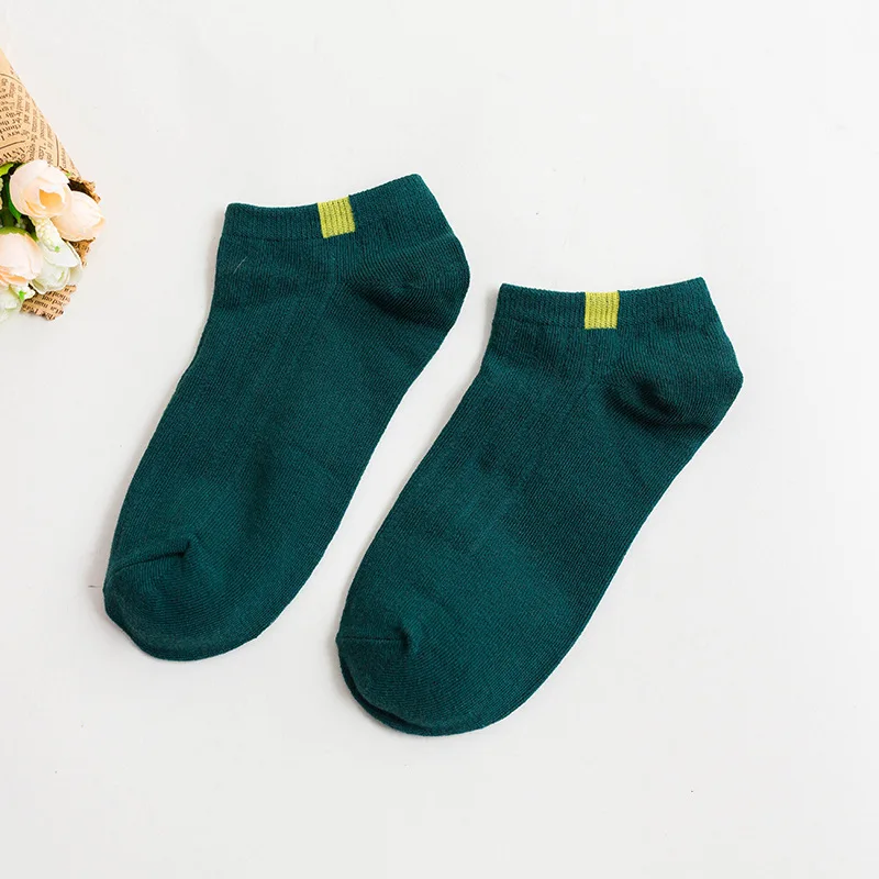 Green-5 pairs 5 пар/уп. носки до лодыжки для Для женщин Белый Низкий вырез короткие носки женские носки-башмачки для девочек Носки ярких цветов тапочки носки - Цвет: Green-5 pairs