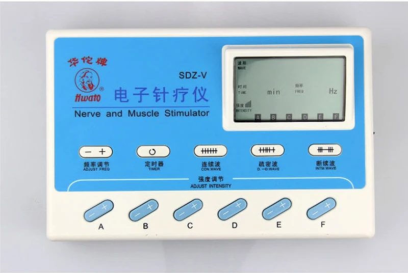 SDZ-V lcd электрическая акупунктура терапия нерва и мышц стимулятор здоровья. 6-канальный десятки массажер устройства